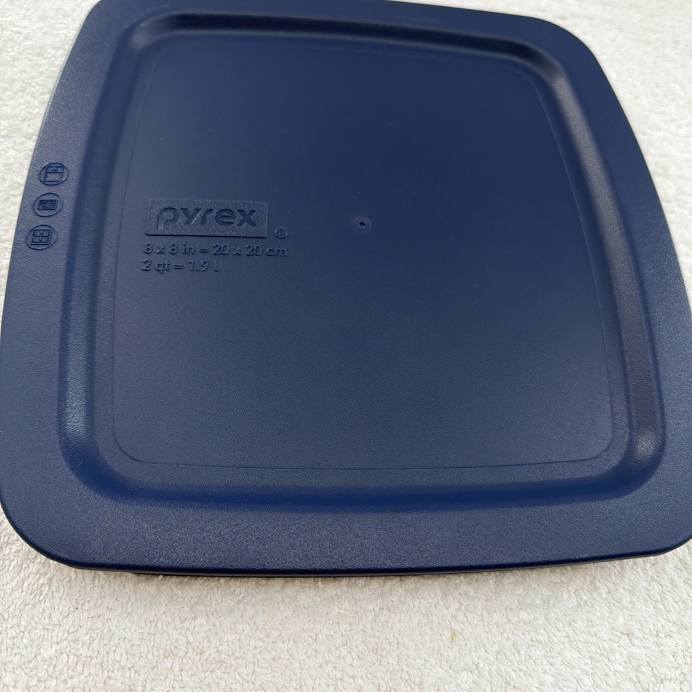 Pyrex Lid blue navy  8x8 Square C-222-PC 2qt Easy Grab Replacement LID ONLY USA